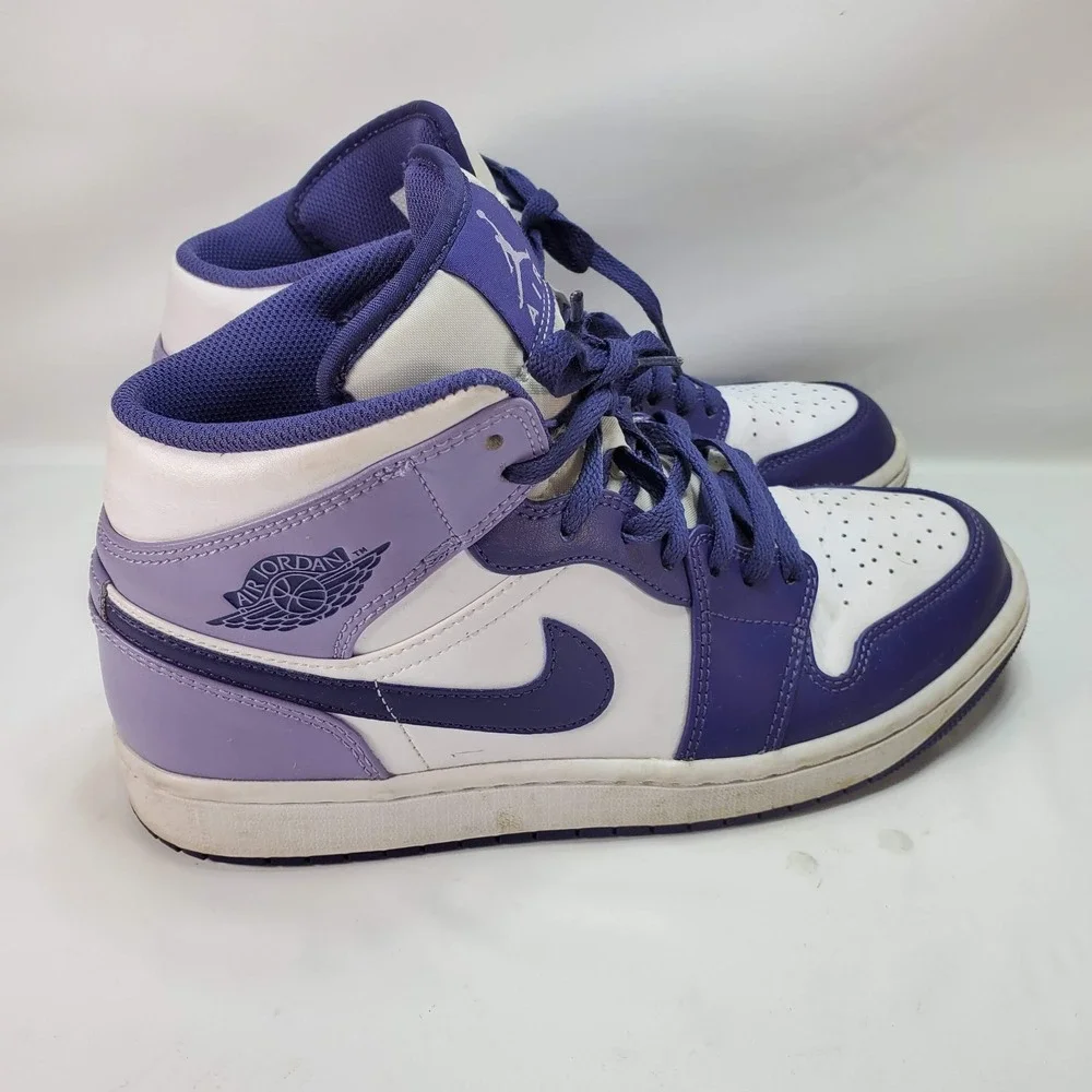 Nike Air Jordan 1 Mid Sky J Purple‎ Men Sz 8 Basketball Sneakers DQ8426-515